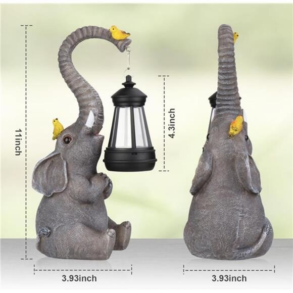 Solar Elephant Decor Statues Lights, Mothers Day Gifts - Picture 5 of 7
